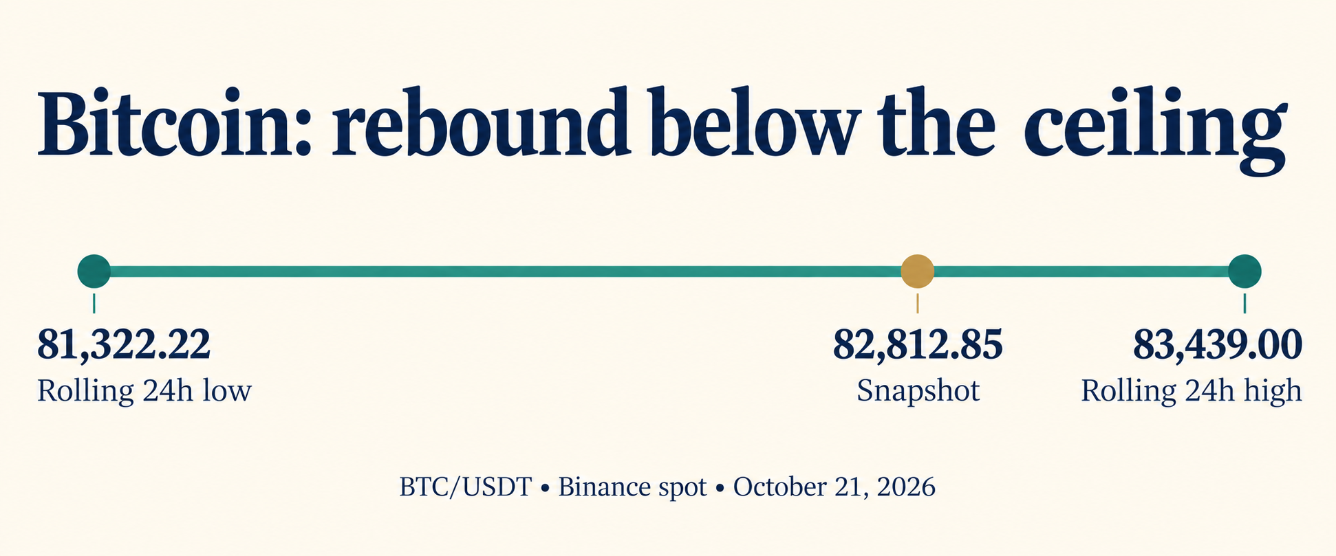 Bitcoin BTC/USDT range from 81,322.22 to 83,439.00 with the 82,812.85 snapshot marked between them