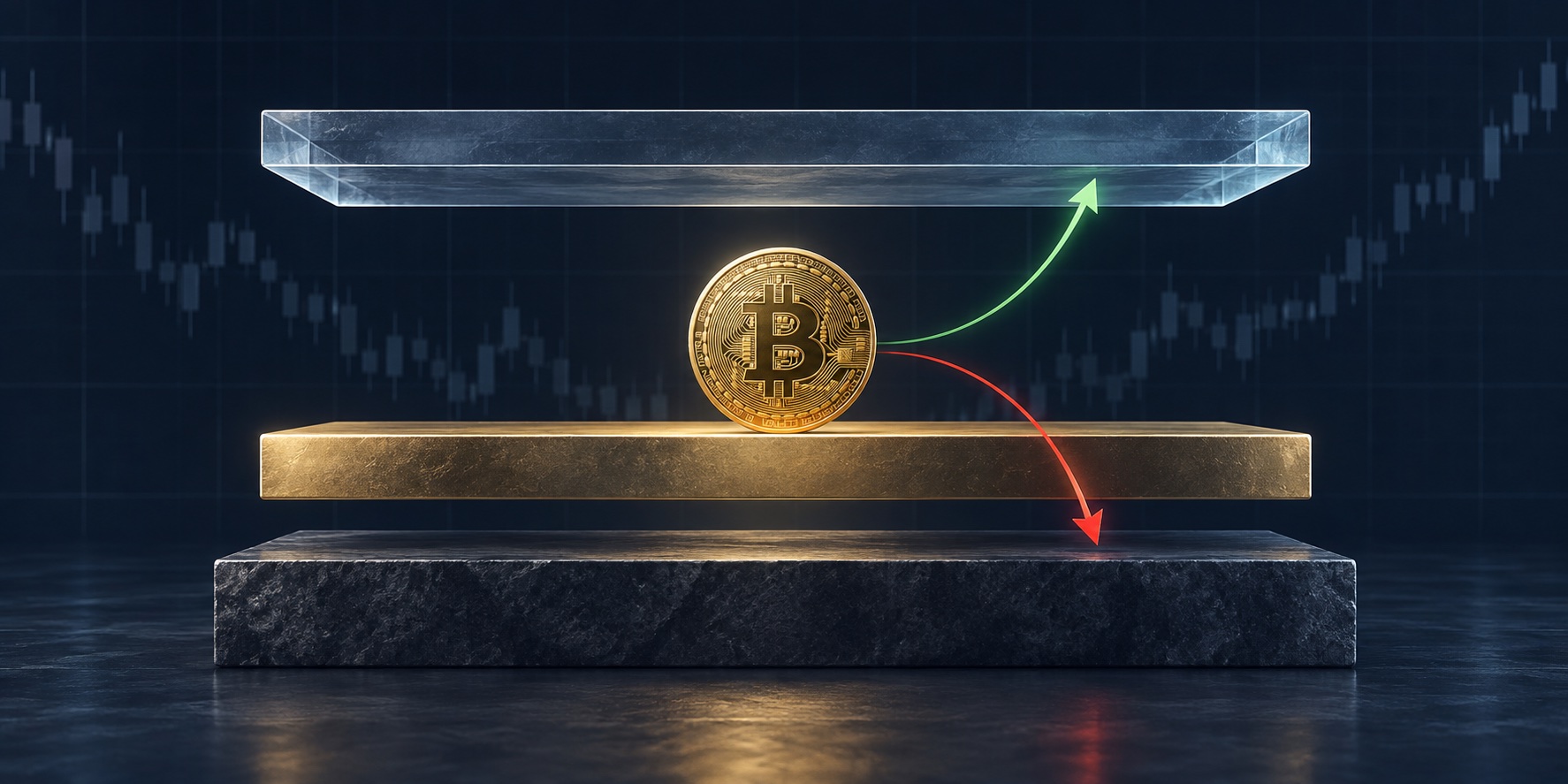 Bitcoin balances between lower support and an overhead resistance ceiling