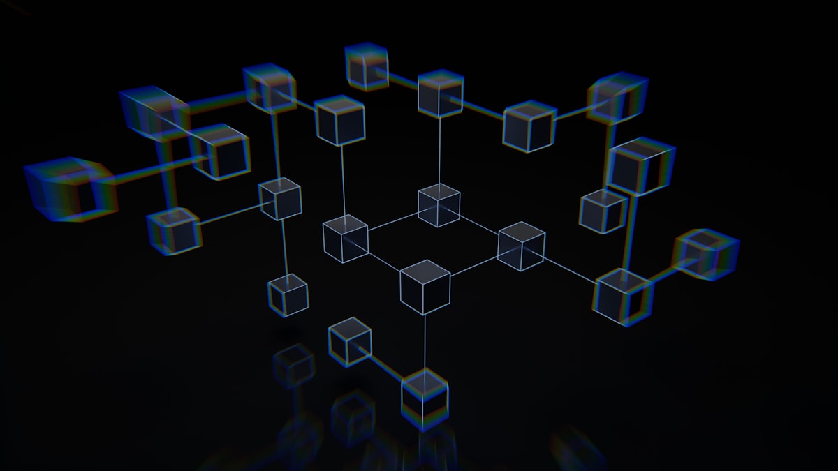 Blockchain network visualization representing the competition between smart contract platforms